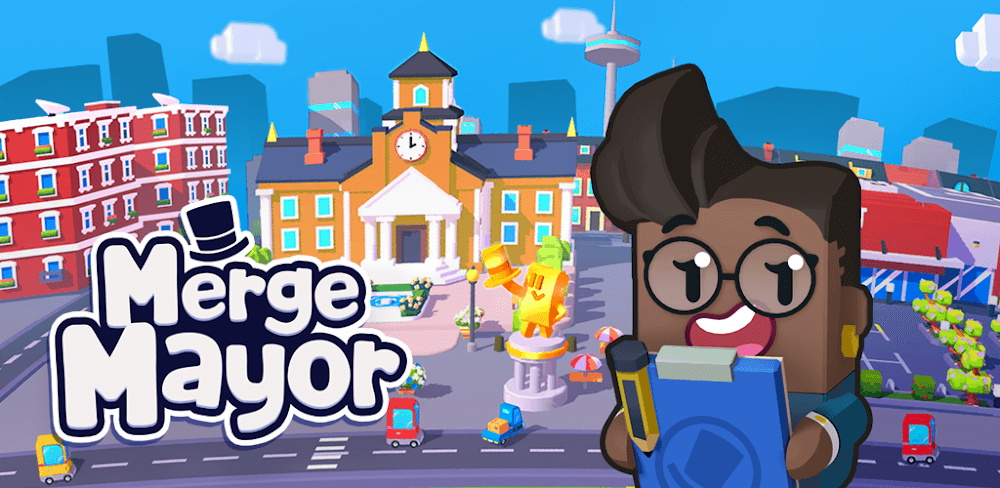 Cover Image of Merge Mayor v4.11.558 MOD APK (Unlimited Money)