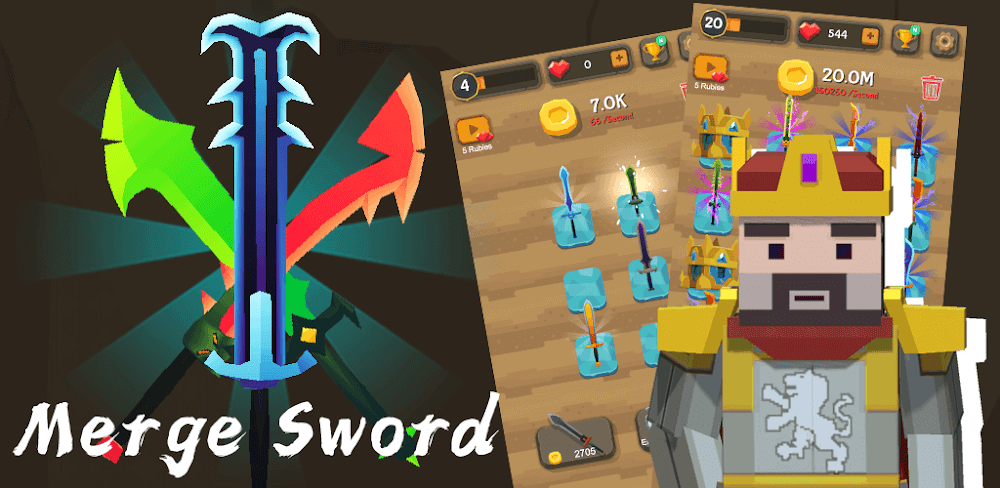 Cover Image of Merge Sword v2.0.7 MOD APK (Instant Achievement Reward)